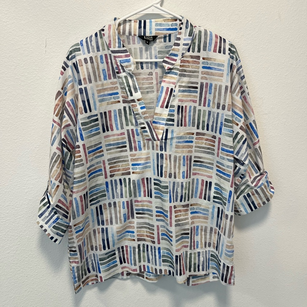 100% cotton - Lior Paris Frida Abstract Print Tunic Blouse Size M